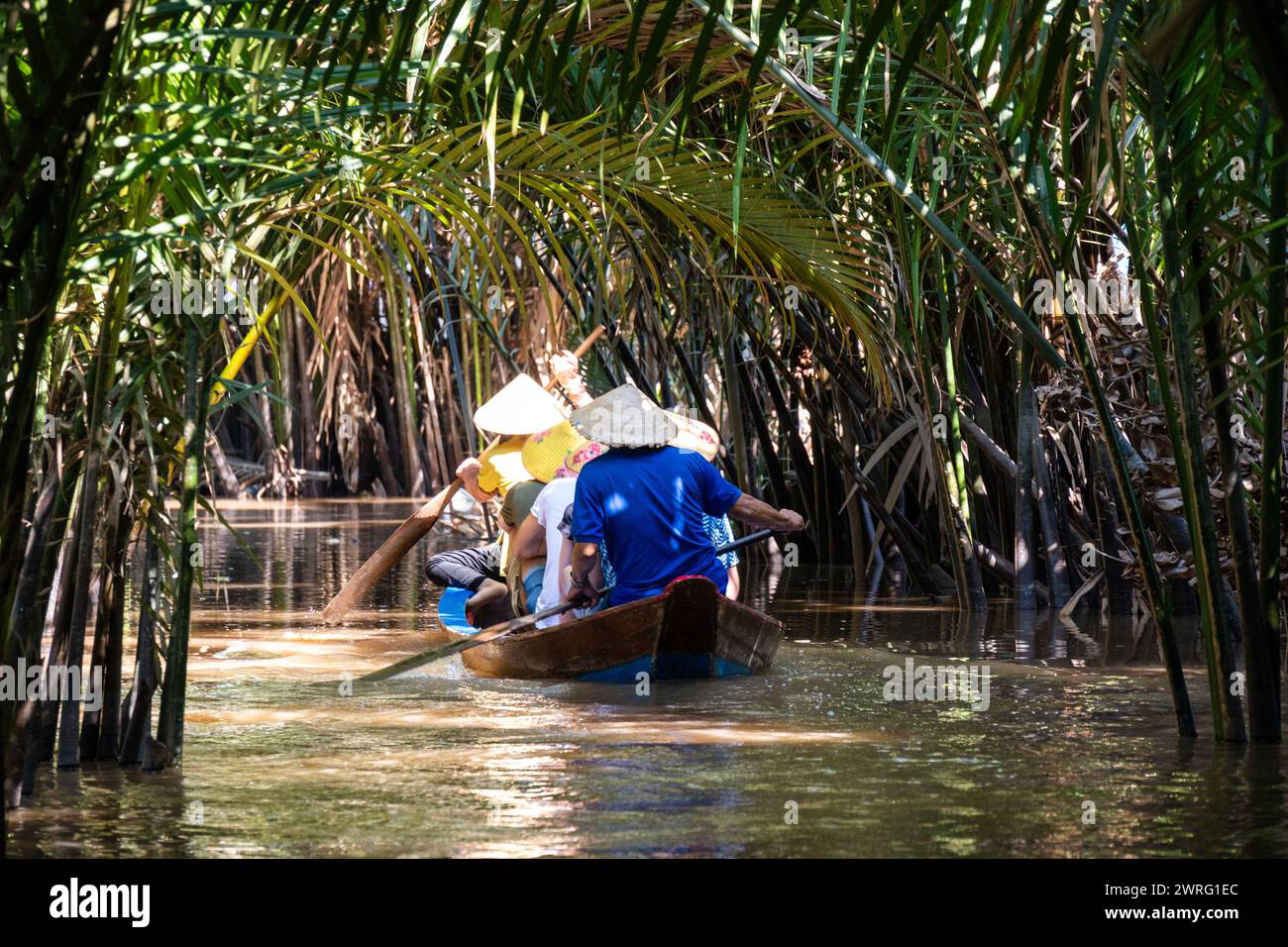 Paddle boats on Mekong Delta Vietnam Stock Photo - Alamy