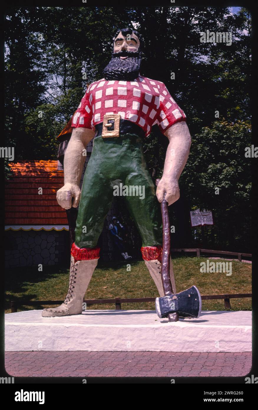 Giant Paul Bunyan statue. Vintage Americana Photography. Roadside