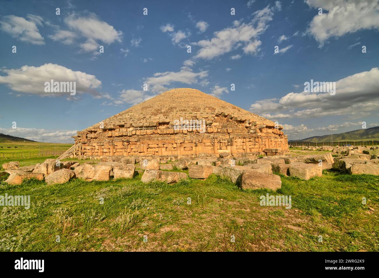 Medracen  - a royal mausoleum-temple of the Berber Numidian Kings near Batna city Stock Photo