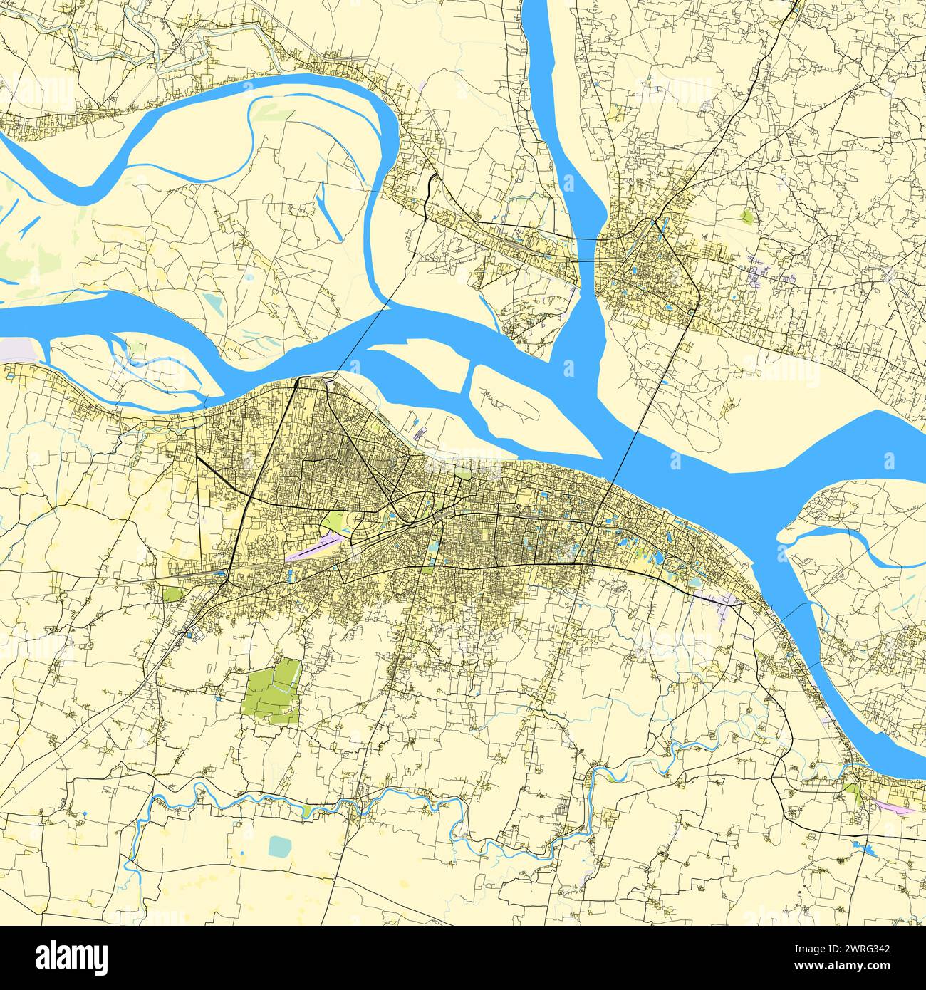 City map of Patna, Bihar, India Stock Vector
