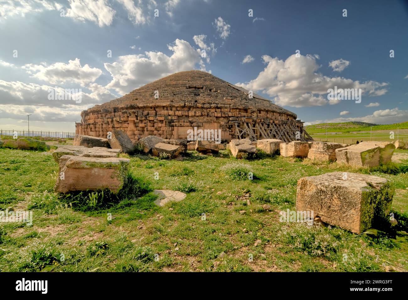 Medracen  - a royal mausoleum-temple of the Berber Numidian Kings near Batna city Stock Photo