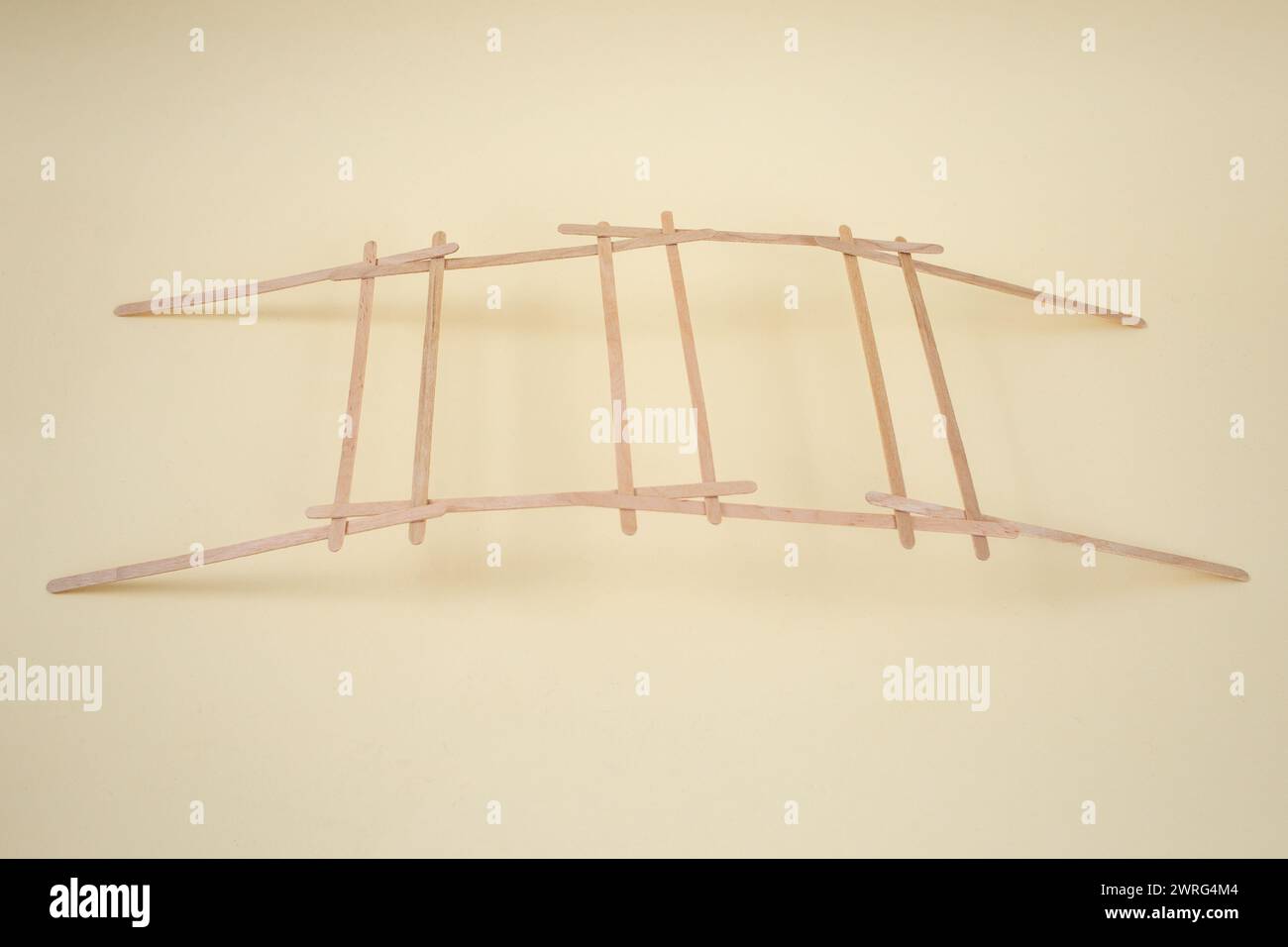 Structure With Sticks Self supporting structure for a bridge explained with bamboo sticks on ...