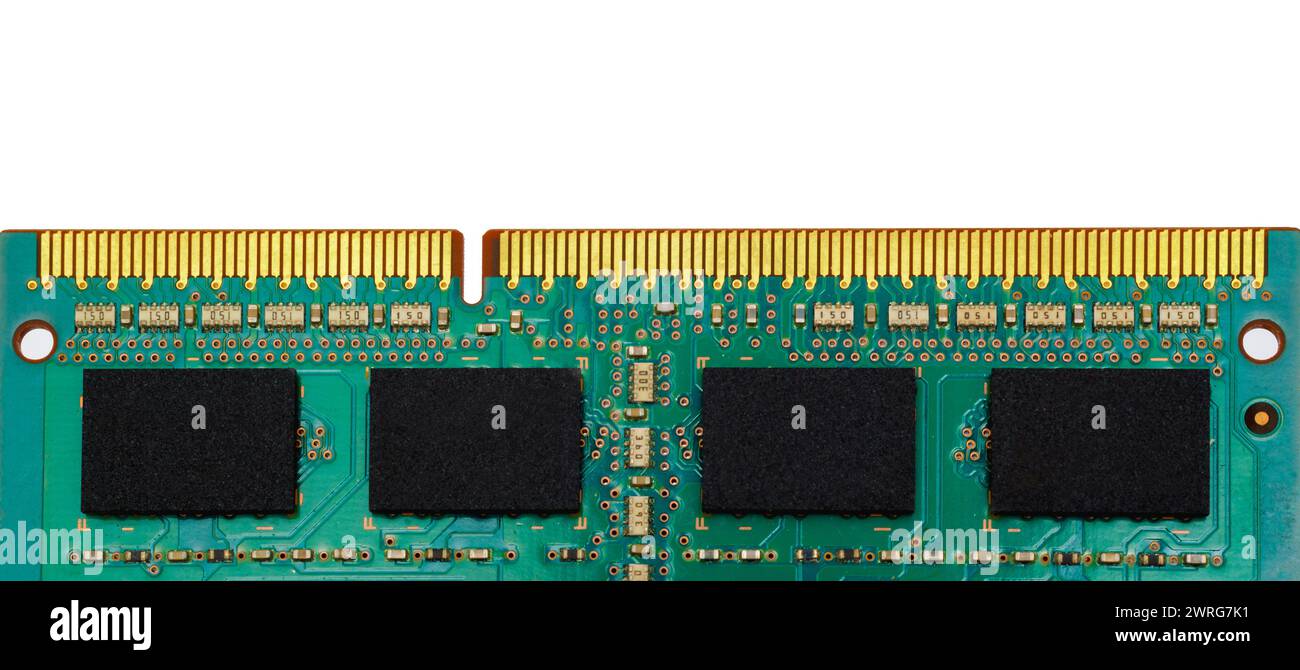 Macro shot of a random access memory computer stick on white Stock Photo