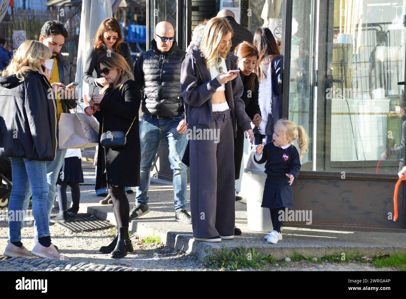 Milan, . 12th Mar, 2024. Claudio Mangiarotti rights copyright Milan - Chiara Ferragni's single life after returning from the United States, she spends the afternoon in the gardens of Parco Sempione with her children Leone and Vittoria, her mother Marina di Guardo. The opportunity to also celebrate the birthday of sister Francesca Ferragni and son Riccardo. Note the sculpted abs of Chiara Ferragni Ph Claudio Mangiarotti Credit: Independent Photo Agency/Alamy Live News Stock Photo