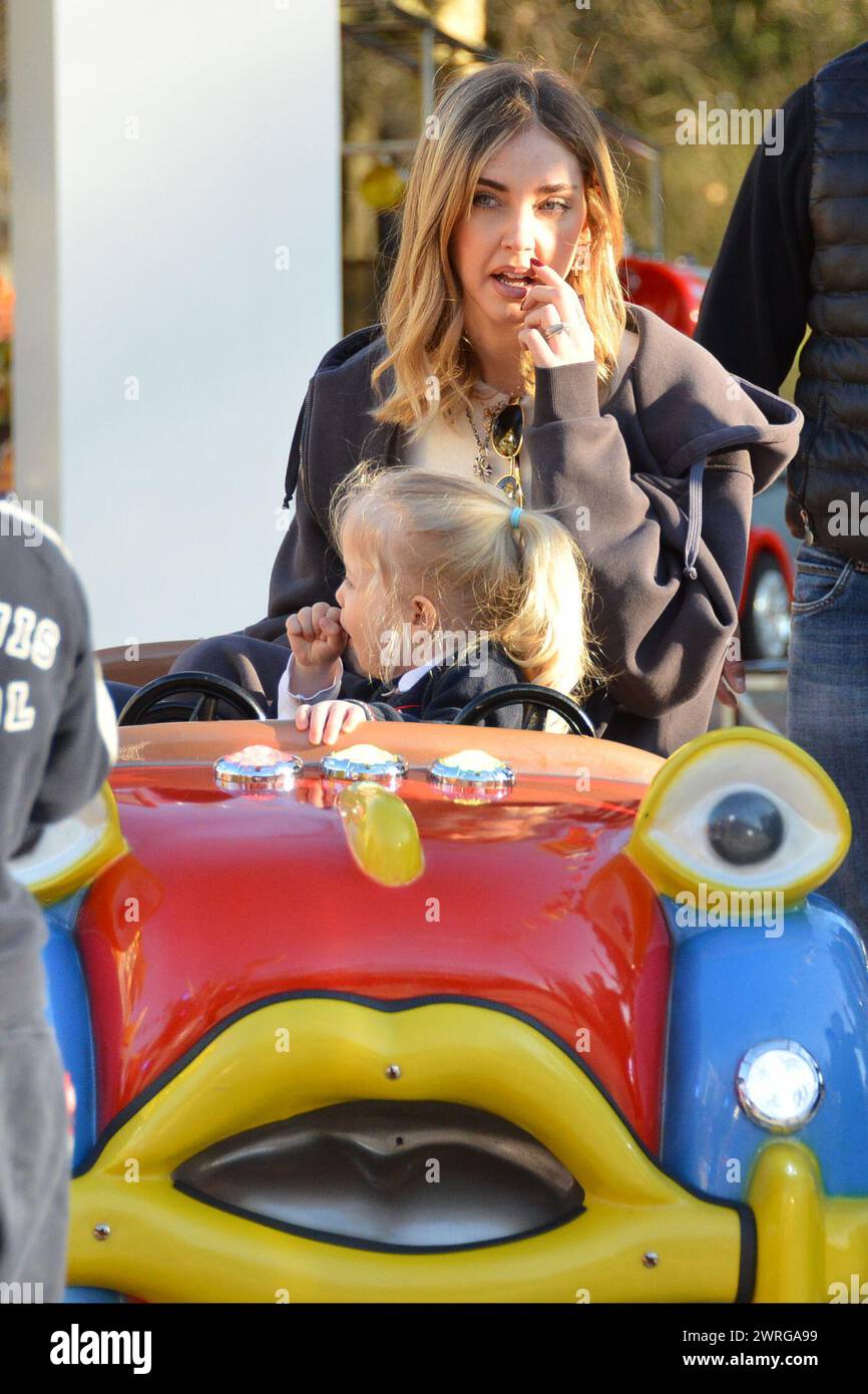 Milan, . 12th Mar, 2024. Claudio Mangiarotti rights copyright Milan - Chiara Ferragni's single life after returning from the United States, she spends the afternoon in the gardens of Parco Sempione with her children Leone and Vittoria, her mother Marina di Guardo. The opportunity to also celebrate the birthday of sister Francesca Ferragni and son Riccardo. Note the sculpted abs of Chiara Ferragni Ph Claudio Mangiarotti Credit: Independent Photo Agency/Alamy Live News Stock Photo