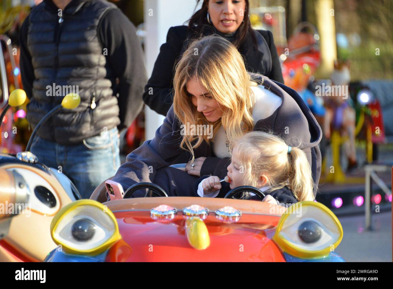 Milan, . 12th Mar, 2024. Claudio Mangiarotti rights copyright Milan - Chiara Ferragni's single life after returning from the United States, she spends the afternoon in the gardens of Parco Sempione with her children Leone and Vittoria, her mother Marina di Guardo. The opportunity to also celebrate the birthday of sister Francesca Ferragni and son Riccardo. Note the sculpted abs of Chiara Ferragni Ph Claudio Mangiarotti Credit: Independent Photo Agency/Alamy Live News Stock Photo