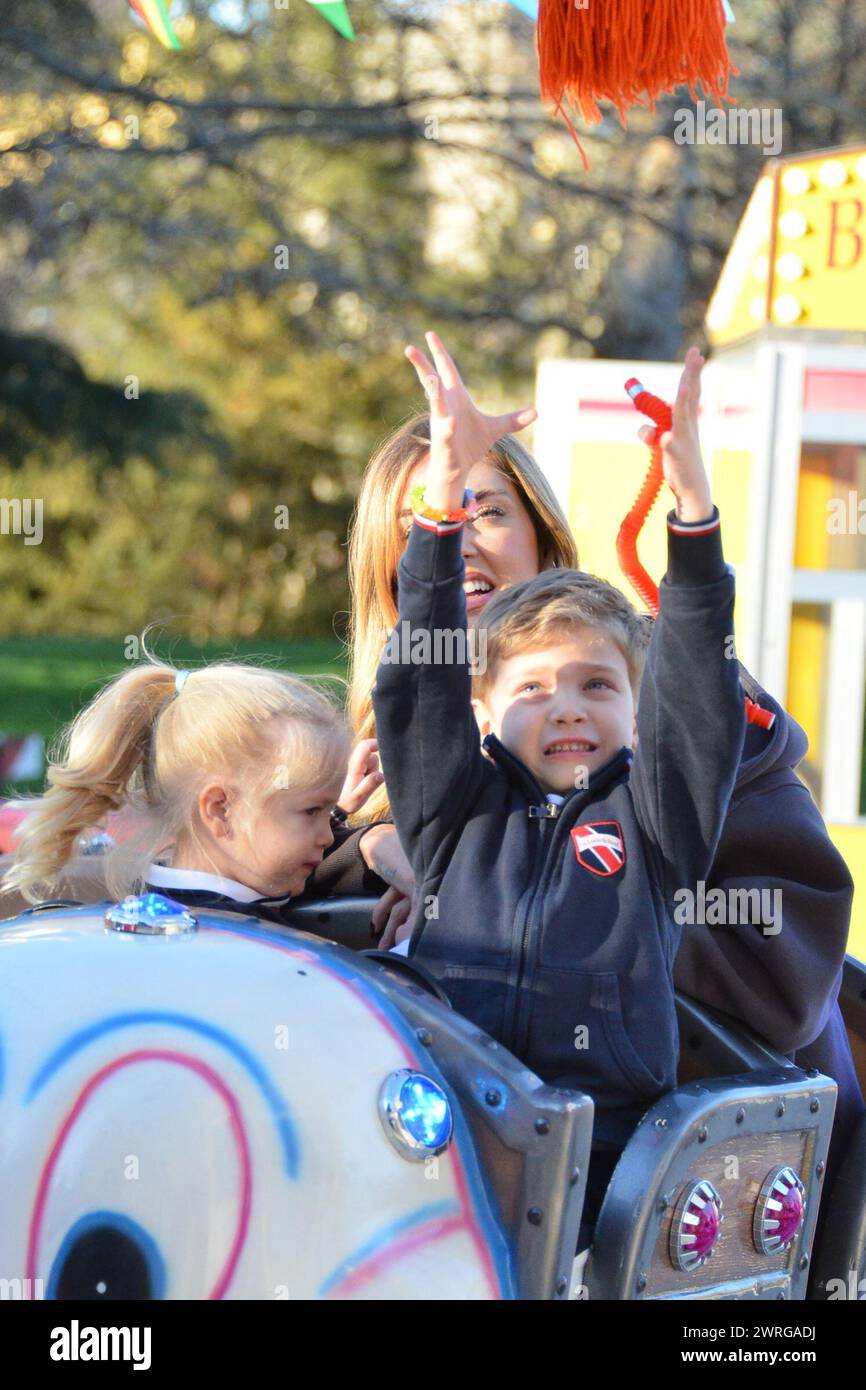 Milan, . 12th Mar, 2024. Claudio Mangiarotti rights copyright Milan - Chiara Ferragni's single life after returning from the United States, she spends the afternoon in the gardens of Parco Sempione with her children Leone and Vittoria, her mother Marina di Guardo. The opportunity to also celebrate the birthday of sister Francesca Ferragni and son Riccardo. Note the sculpted abs of Chiara Ferragni Ph Claudio Mangiarotti Credit: Independent Photo Agency/Alamy Live News Stock Photo