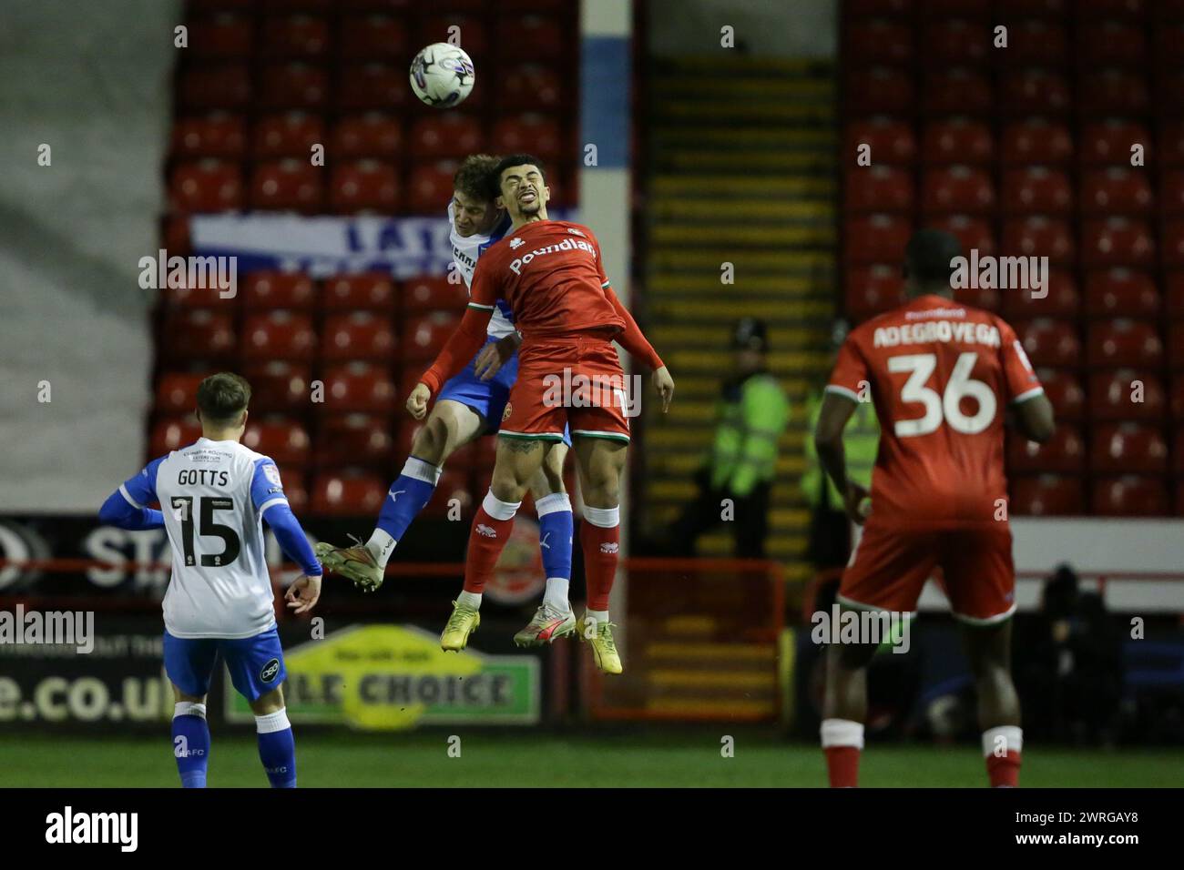 Josh Gordon of Walsall during the Sky Bet League 2 match between Walsall and Barrow at the Banks's Stadium, Walsall on Tuesday 12th March 2024. (Photo: Gustavo Pantano | MI News) Credit: MI News & Sport /Alamy Live News Stock Photo