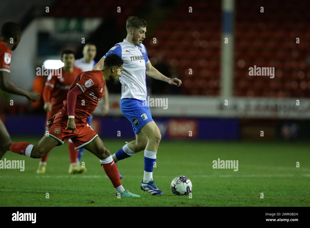 George Ray of Barrow during the Sky Bet League 2 match between Walsall and Barrow at the Banks's Stadium, Walsall on Tuesday 12th March 2024. (Photo: Gustavo Pantano | MI News) Credit: MI News & Sport /Alamy Live News Stock Photo