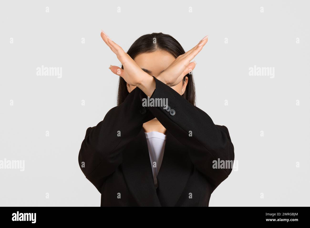 Timeout Sign Language Woman suit sign language hi-res stock photography and images - Alamy