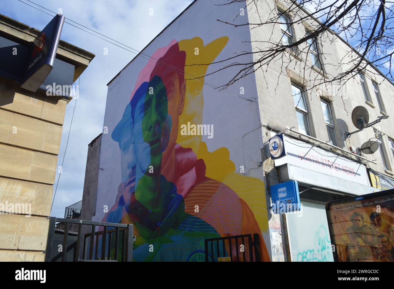 Art Mural by Aches on building in Bedminster, Bristol, England, United Kingdom. 26th February 2024 Stock Photo