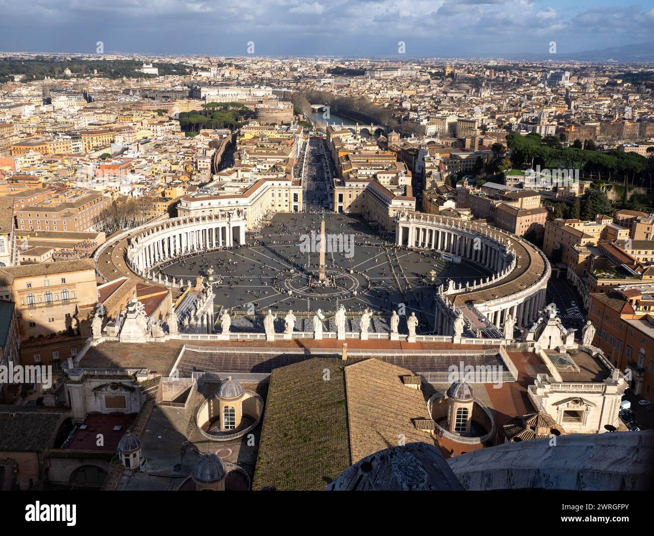 St Peter's Square view from the dome of the St Peter's Basilica ...
