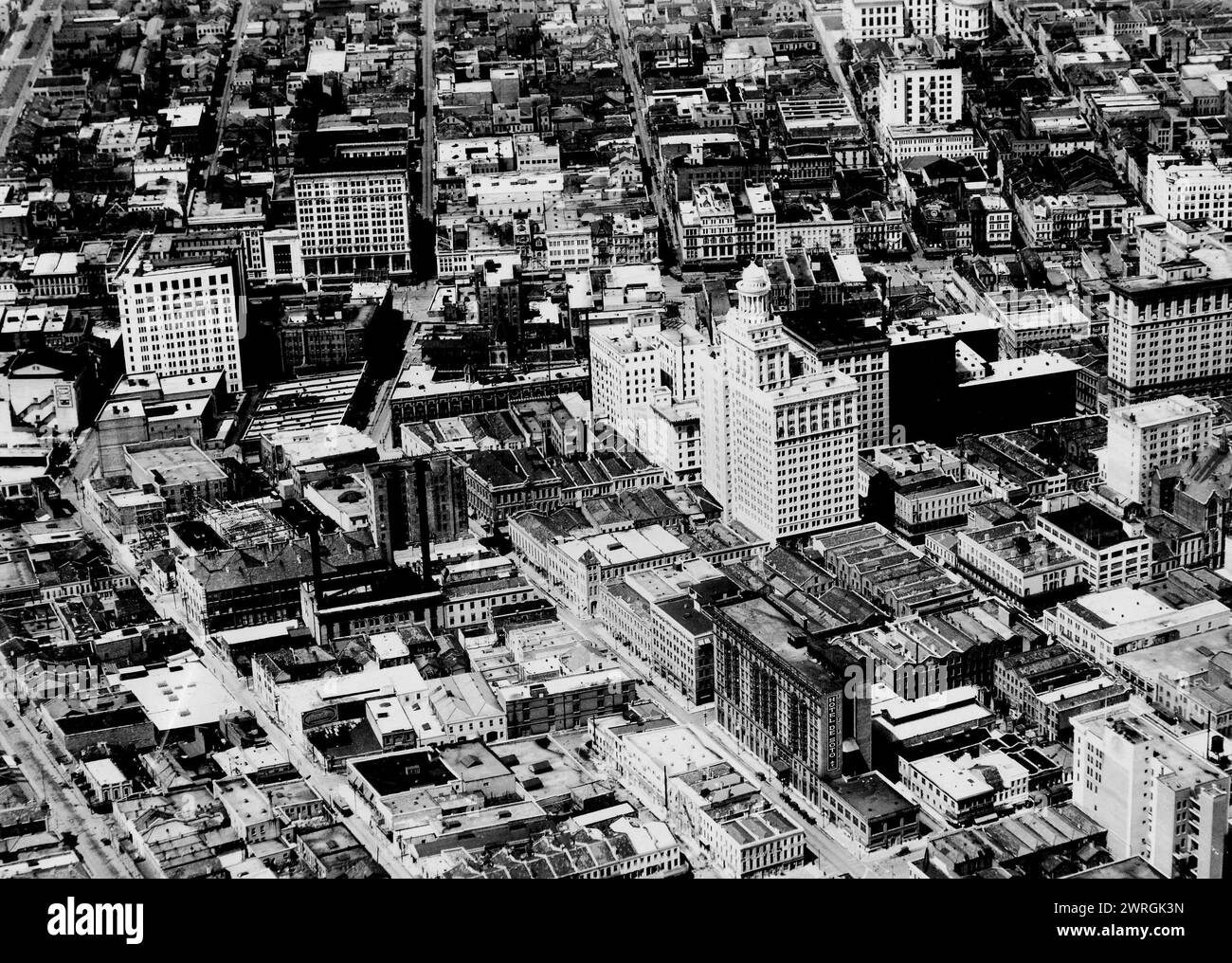 Aerial view of Hibernia Bank District New Orleans, Louisana, July 1922 Stock Photo
