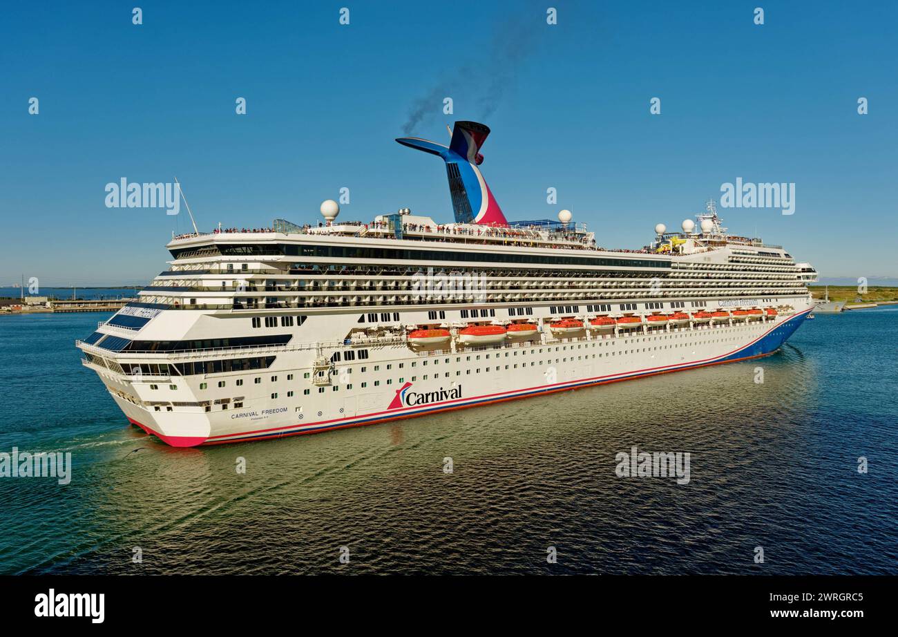 Cape Canaveral, Florida - January 28, 2024: Cape Canaveral is home to Port Canaveral, one of the busiest cruise ports in the world, and is part of a r Stock Photo