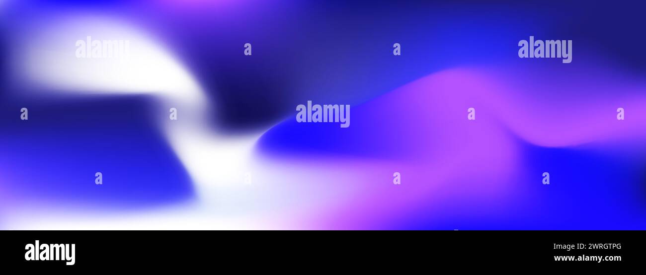 Bright blue holographic background. Abstract colored liquid gradient creative banner. Blurred soft blend color gradation minimalist background. Vector Stock Vector