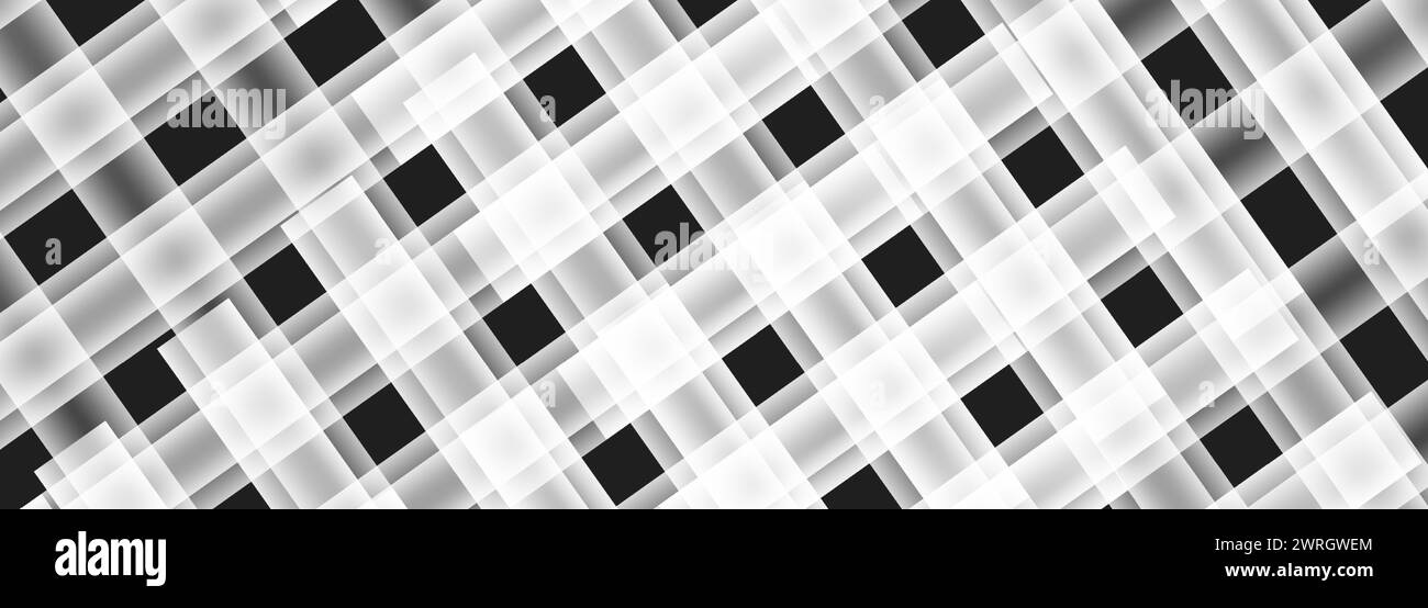 Black and white modern 3D vector abstract background with square ...