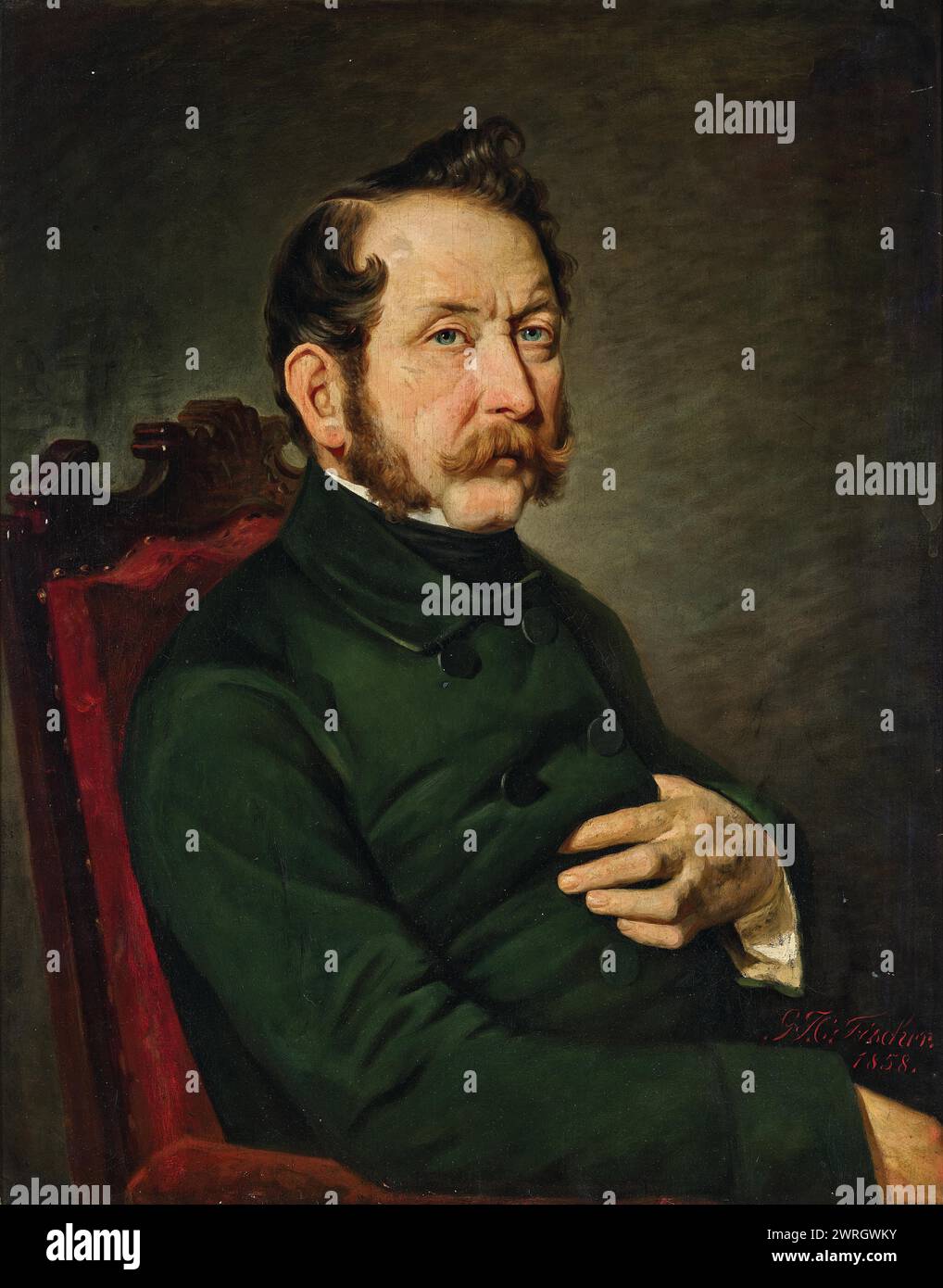 Portrait of Karl Eduard von Paulus (1803-1878), 1852. Private Collection Stock Photo