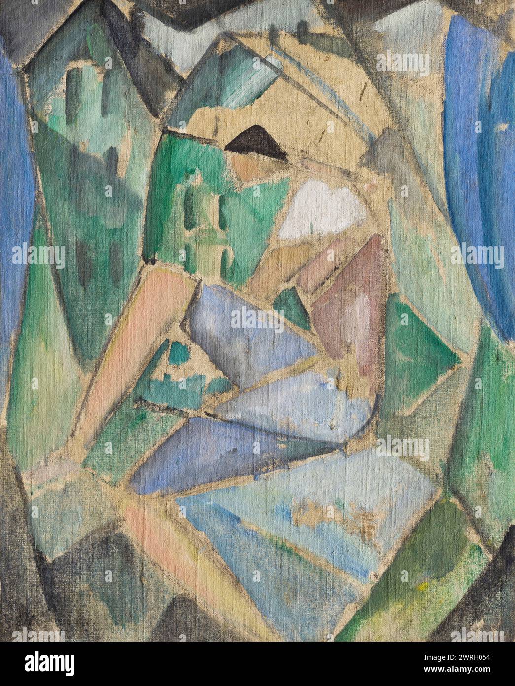 Cubist figure with houses, 1913-1914. Private Collection Stock Photo