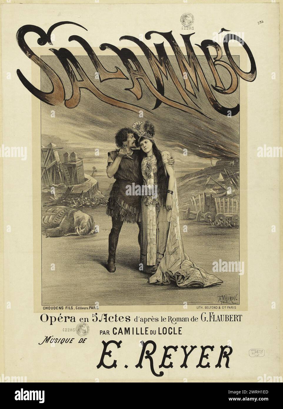 Poster for the Opera &quot;Salammb&#xf4;&quot; by Ernest Reyer, 1892. Private Collection Stock Photo