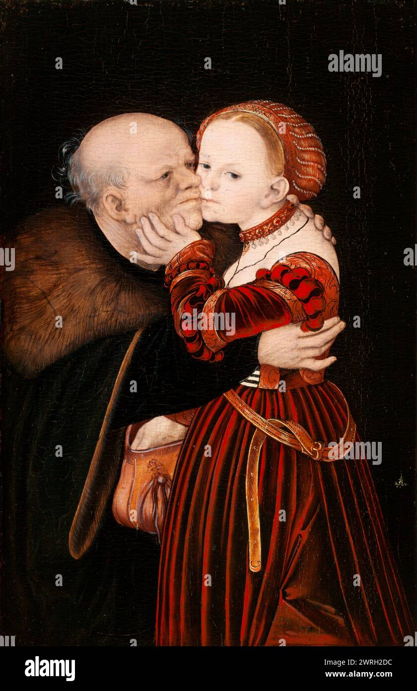 The Ill matched Couple, ca 1530. Found in the Collection of the National Gallery, Prague. Stock Photo