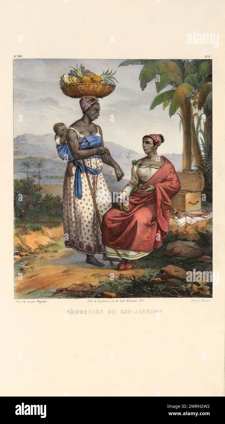N&#xe8;gresses de Rio-Janeiro. From &quot;Voyage pittoresque dans le Br&#xe9;sil&quot;, 1835. Private Collection Stock Photo