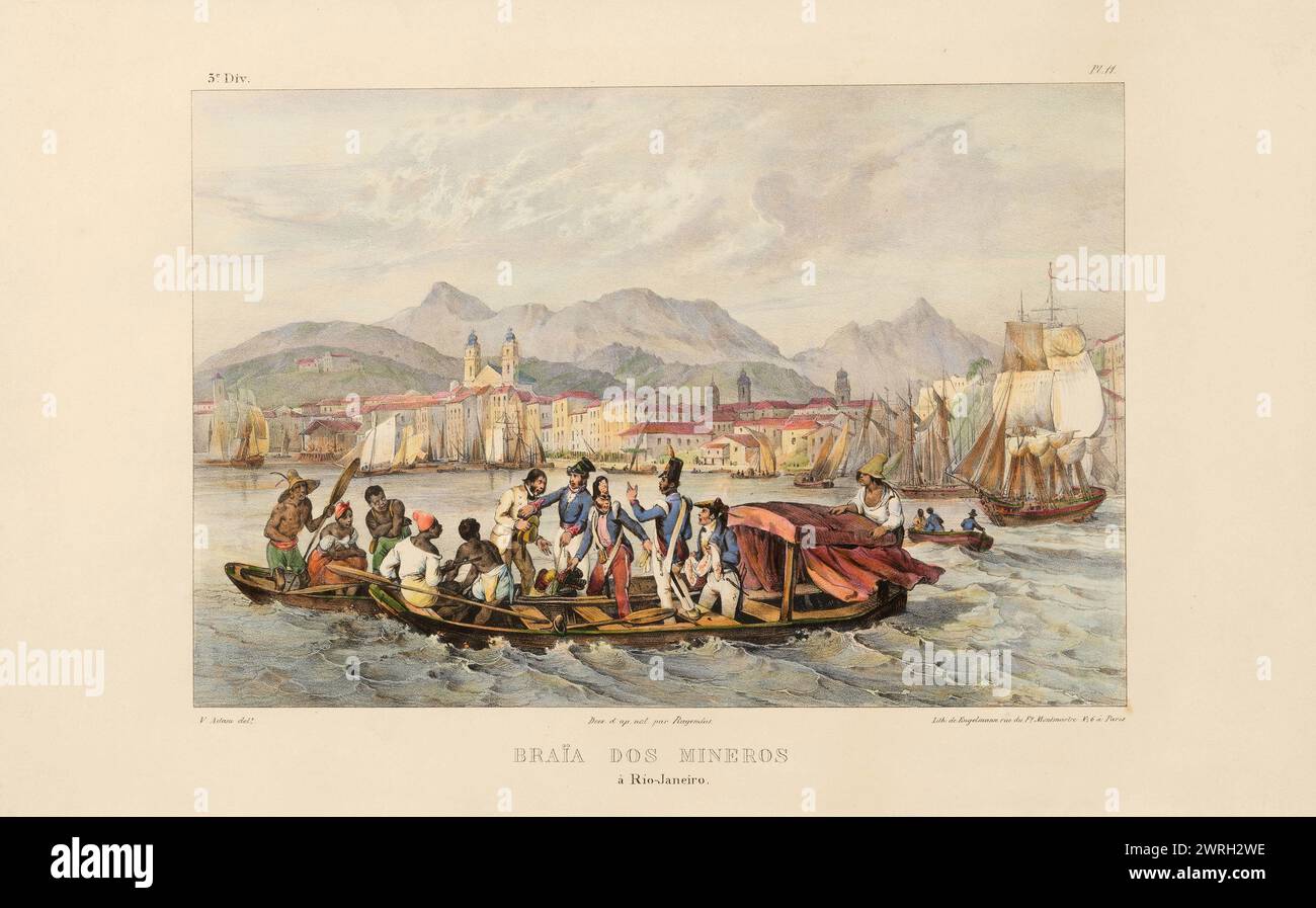 Port of the Mineiros in Rio de Janeiro. From &quot;Voyage pittoresque dans le Br&#xe9;sil&quot;, 1835. Private Collection Stock Photo