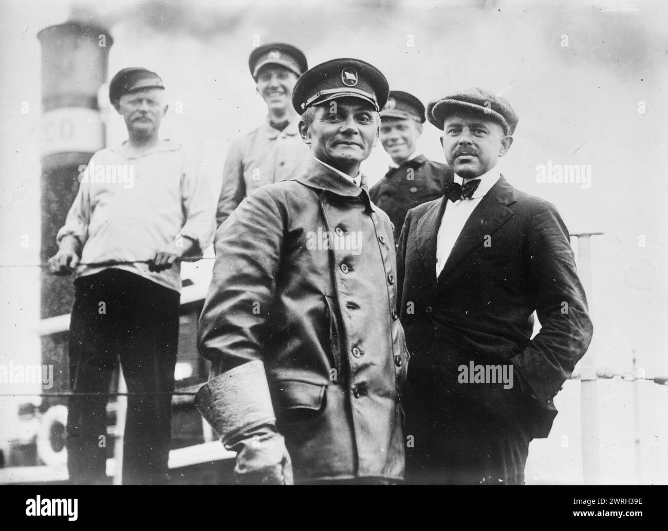 Capt. P. Koenig, Paul Hinken, 1916. Shows submarine Captain Paul Liebrecht Ko&#xa8;nig. He was Captain of the merchant sub Deutschland. This shows them in Baltimore on July 10, 1916. Stock Photo