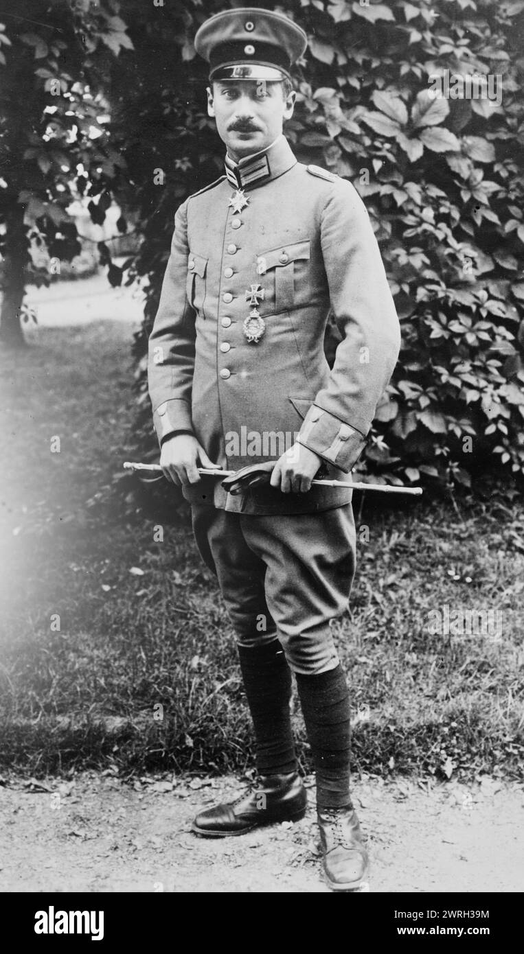 Lieut. Frankl, between c1915 and c1920. Shows Lieutenant Wilhelm Frankl (1893-1917), a pilot with the German air force during World War I. Stock Photo