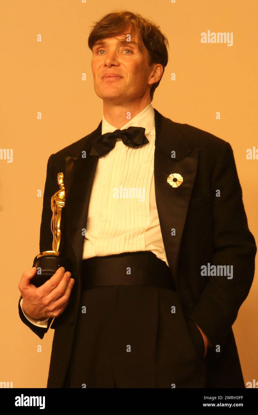 March 10 2024, Los Angeles, California, USA: Cillian Murphy at the 96th Academy Awards Press Room at the Dolby Theater. (Credit Image: © Kay Blake/ZUMA Press Wire) EDITORIAL USAGE ONLY! Not for Commercial USAGE! Stock Photo
