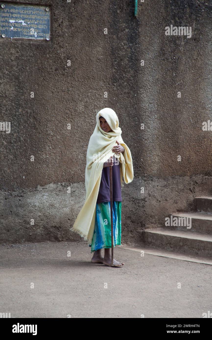 Addis Ababa - ETHIOPIA - NOVEMBER 21, 2011: Portrait of the unidentified woman from Ethiopia, in November 21, 2011 in Addis Ababa, Ethiopia. Stock Photo