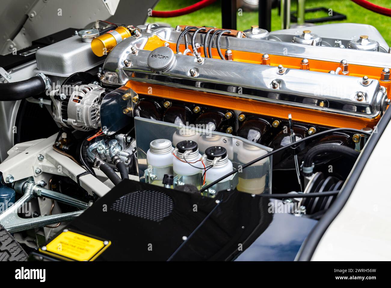 Jaguar engine at the London Concours classic car show Stock Photo