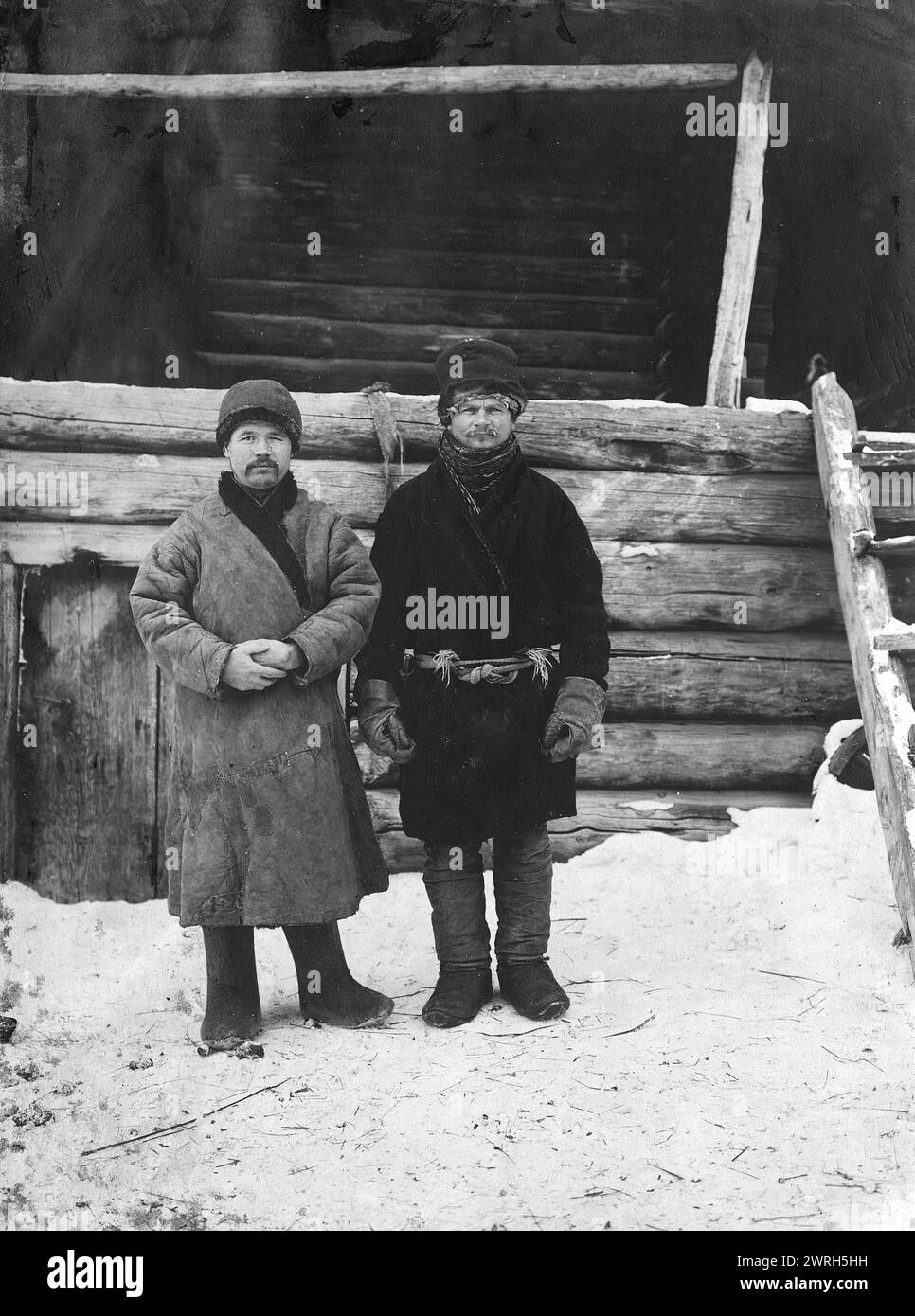 Young peasants of the village of Boguchansky Yenisei district, 1911. From a collection which includes more than four hundred photographs of daily life in Yenisei Province in the late tsarist period. Photographs include peasants, Cossacks, and high-ranking officials. Krasnoiarsk Krai Museum of Regional History and Folklife Stock Photo