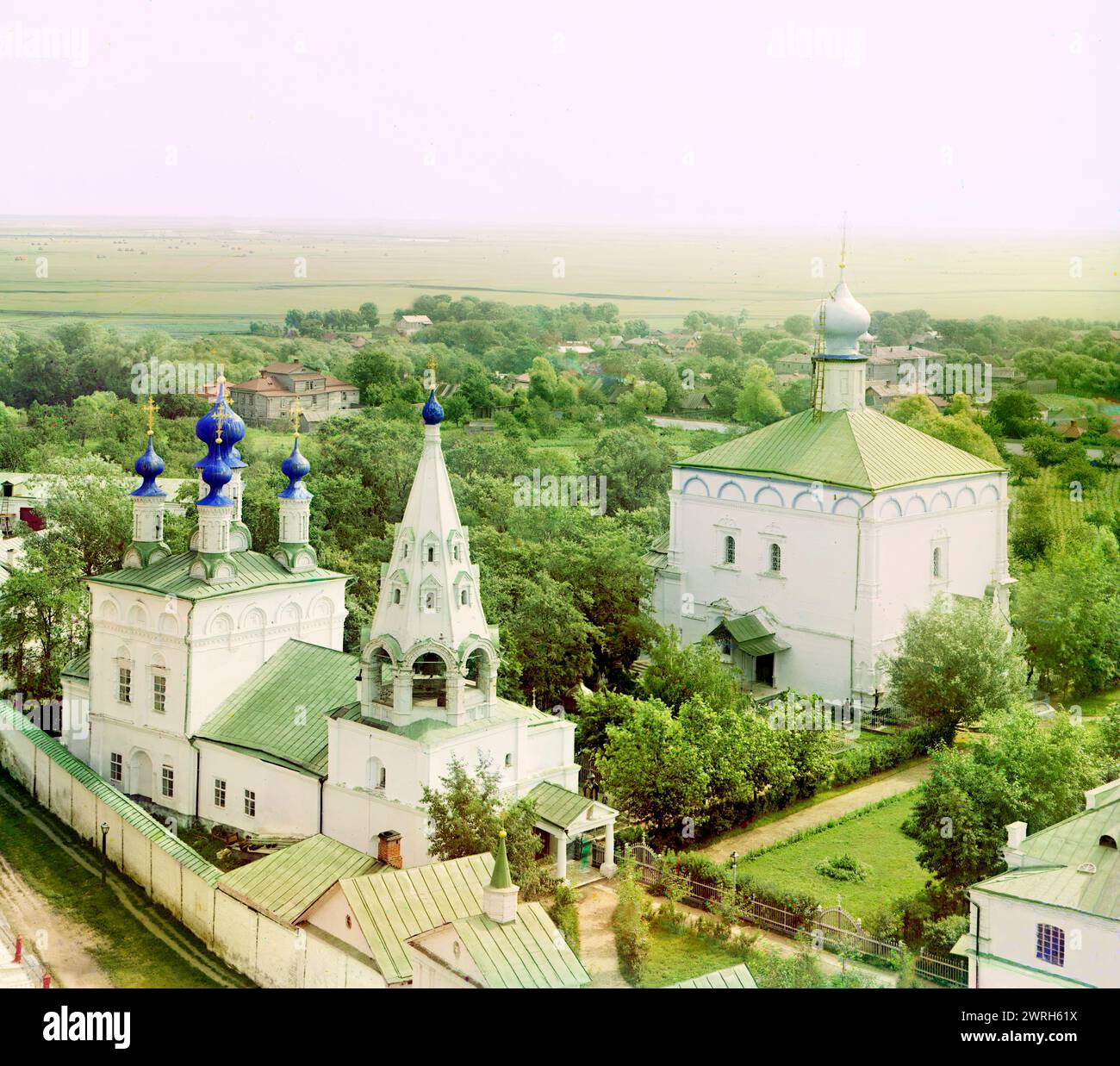 Ryazan: Monastery of Our Savior from the northwest, 1912. Stock Photo