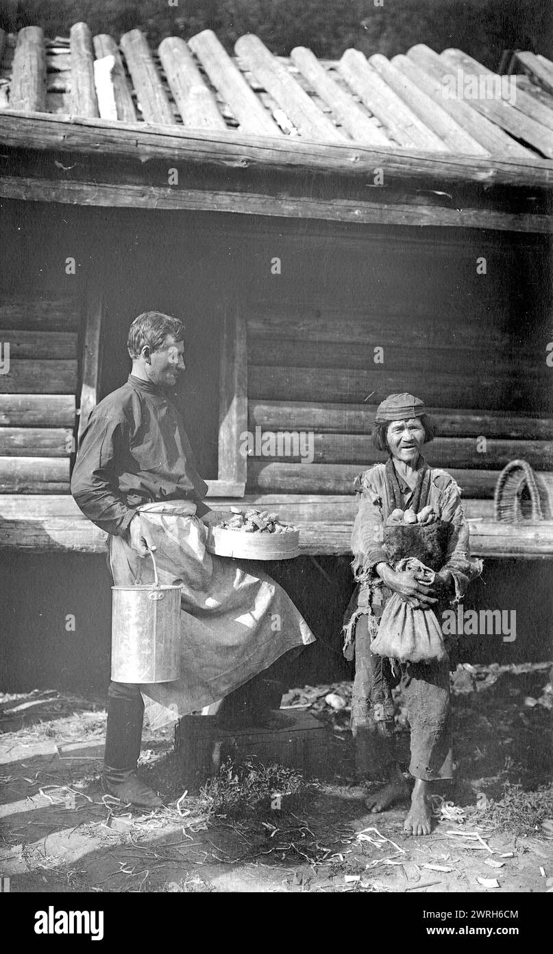 Indigent Shoria Man, 1913. From a collection of 109 photographs taken during a 1913 topographic expedition to the Gornaia Shoria in the Altai region and another topographic expedition to the Mrasskii region, Kuznetskii District (central part of the Gornaia Shoria). The photographs reflect both expedition activities and the life of the people in this region. Altai State Regional Studies Museum Stock Photo
