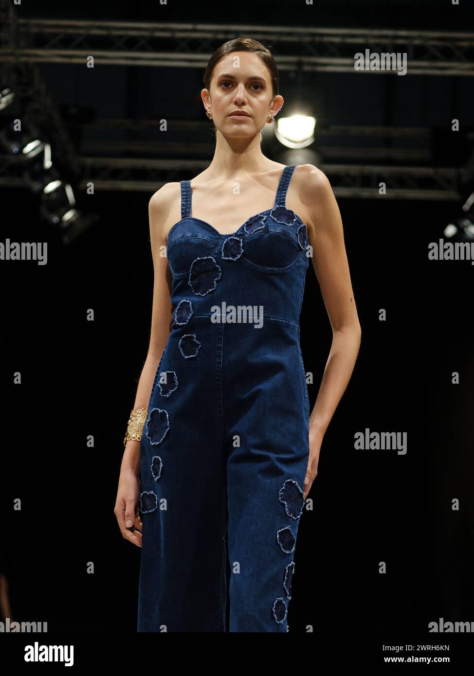 Faride  during the MOMAD catwalk within Madrid Fashion Week, at IFEMA in Madrid. February 10, 2023 Spain Featuring: model Where: Madrid, Spain When: 10 Feb 2024 Credit: Oscar Gonzalez/WENN Stock Photo