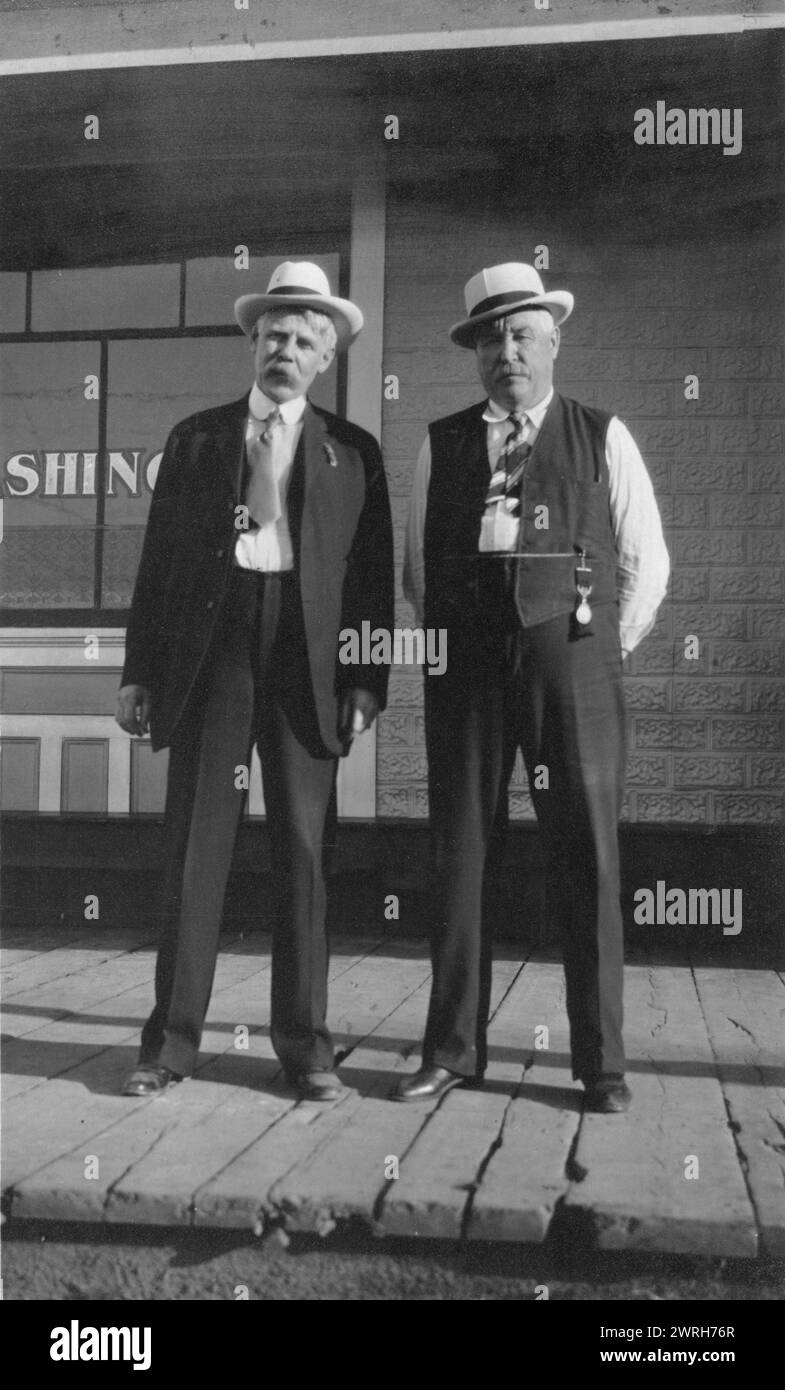 Tom Magowan and Bill McFee, between c1900 and 1916. Stock Photo