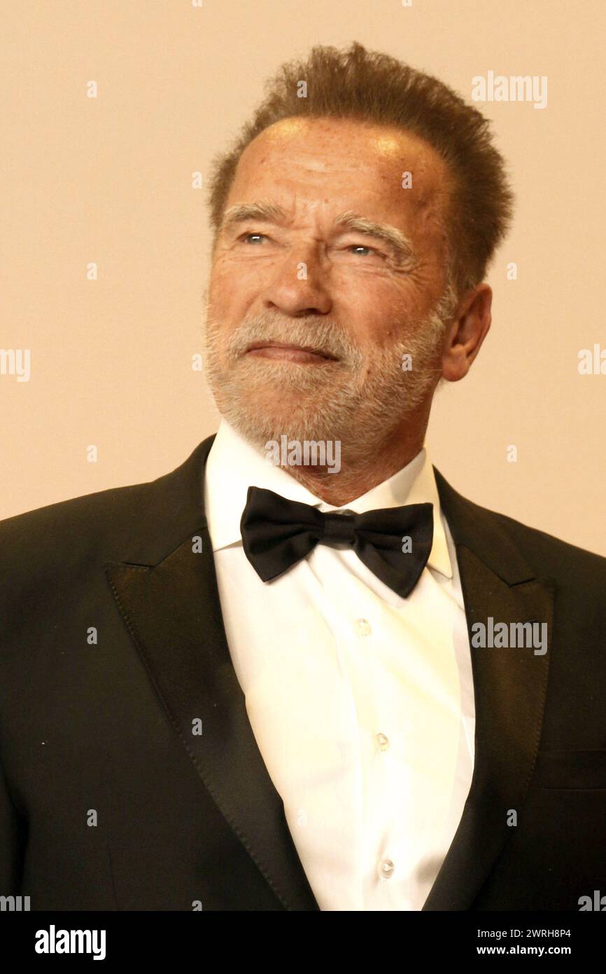 March 10 2024, Los Angeles, California, USA: Arnold Schwarzenegger at the 96th Academy Awards Press Room at the Dolby Theater. (Credit Image: © Kay Blake/ZUMA Press Wire) EDITORIAL USAGE ONLY! Not for Commercial USAGE! Stock Photo