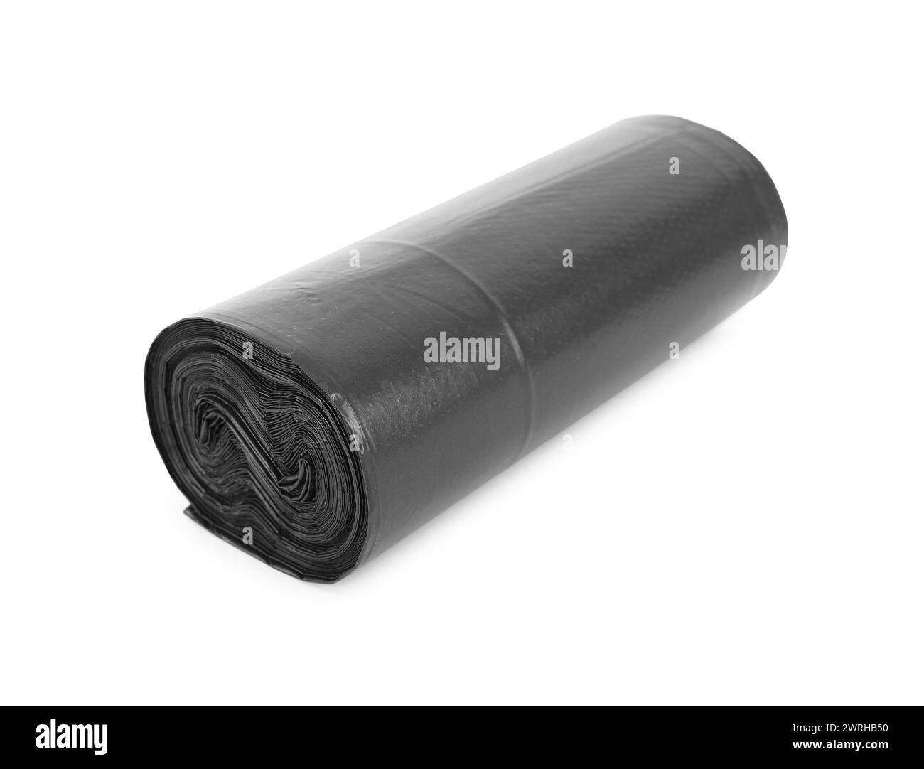 Roll of black garbage bags isolated on white Stock Photo - Alamy
