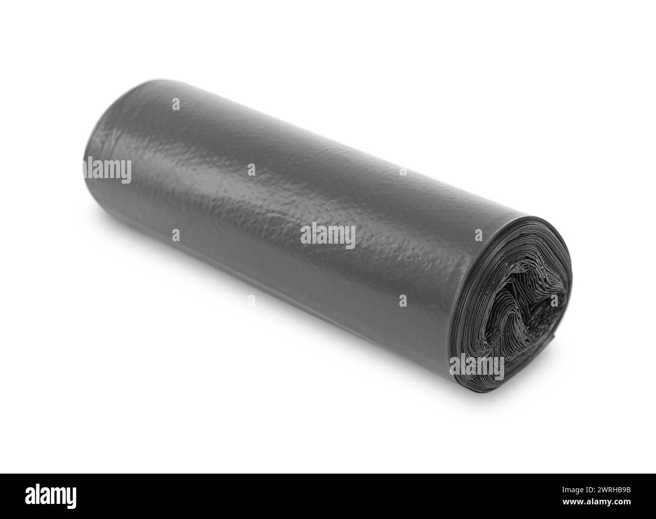 Roll of black garbage bags isolated on white Stock Photo - Alamy
