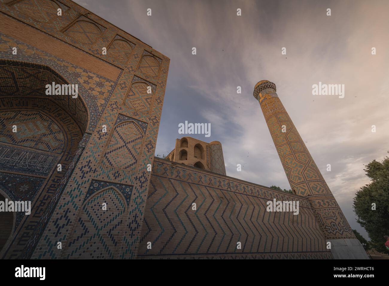 26 June, 2023, Samarkand, Uzbekistan: Sher Dor madrasah on Registan ...