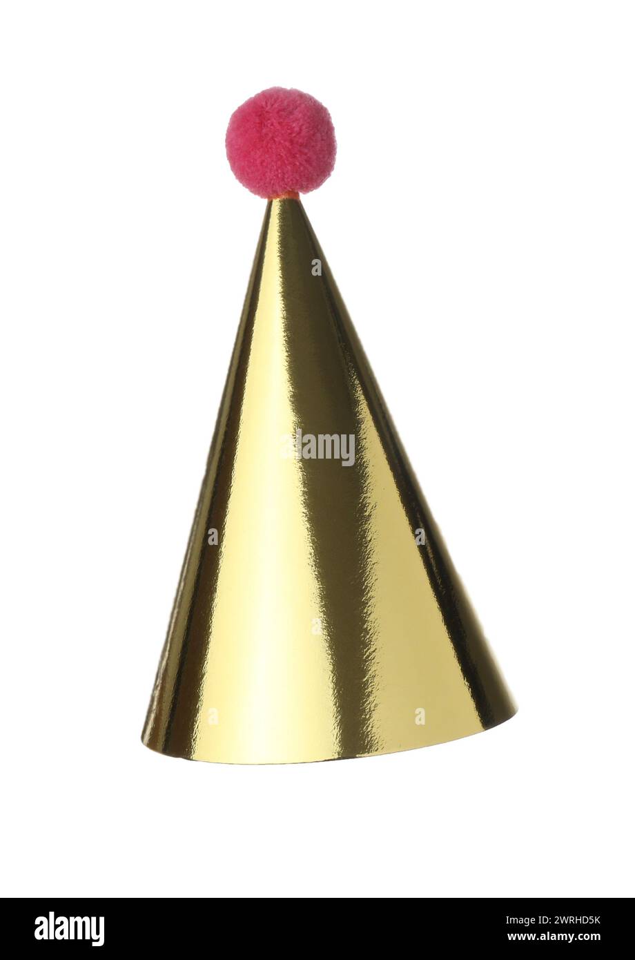 one-shiny-golden-party-hat-isolated-on-white-stock-photo-alamy