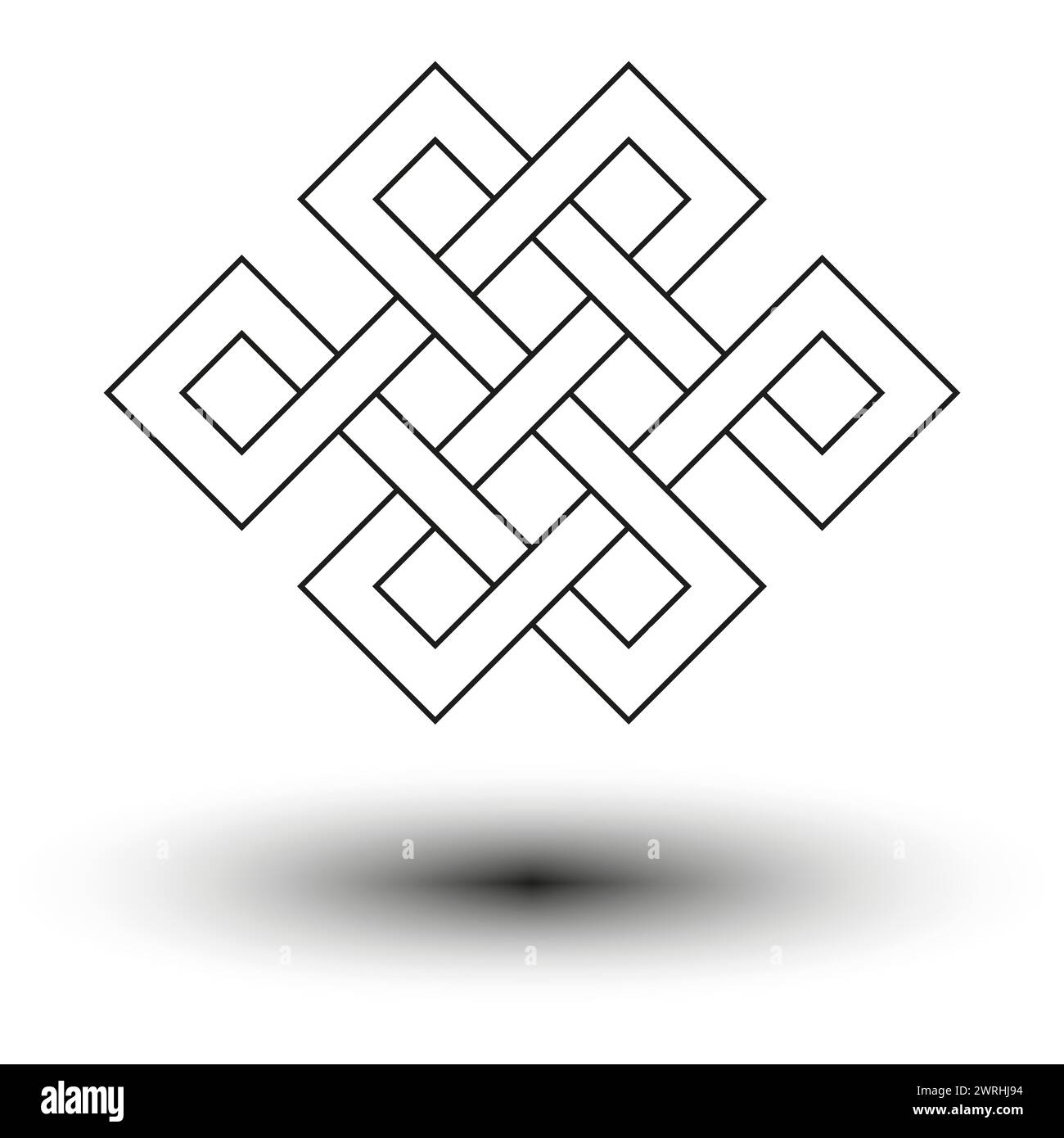 Endless Knot Auspicious Symbol. Vector illustration. EPS 10. Stock Vector