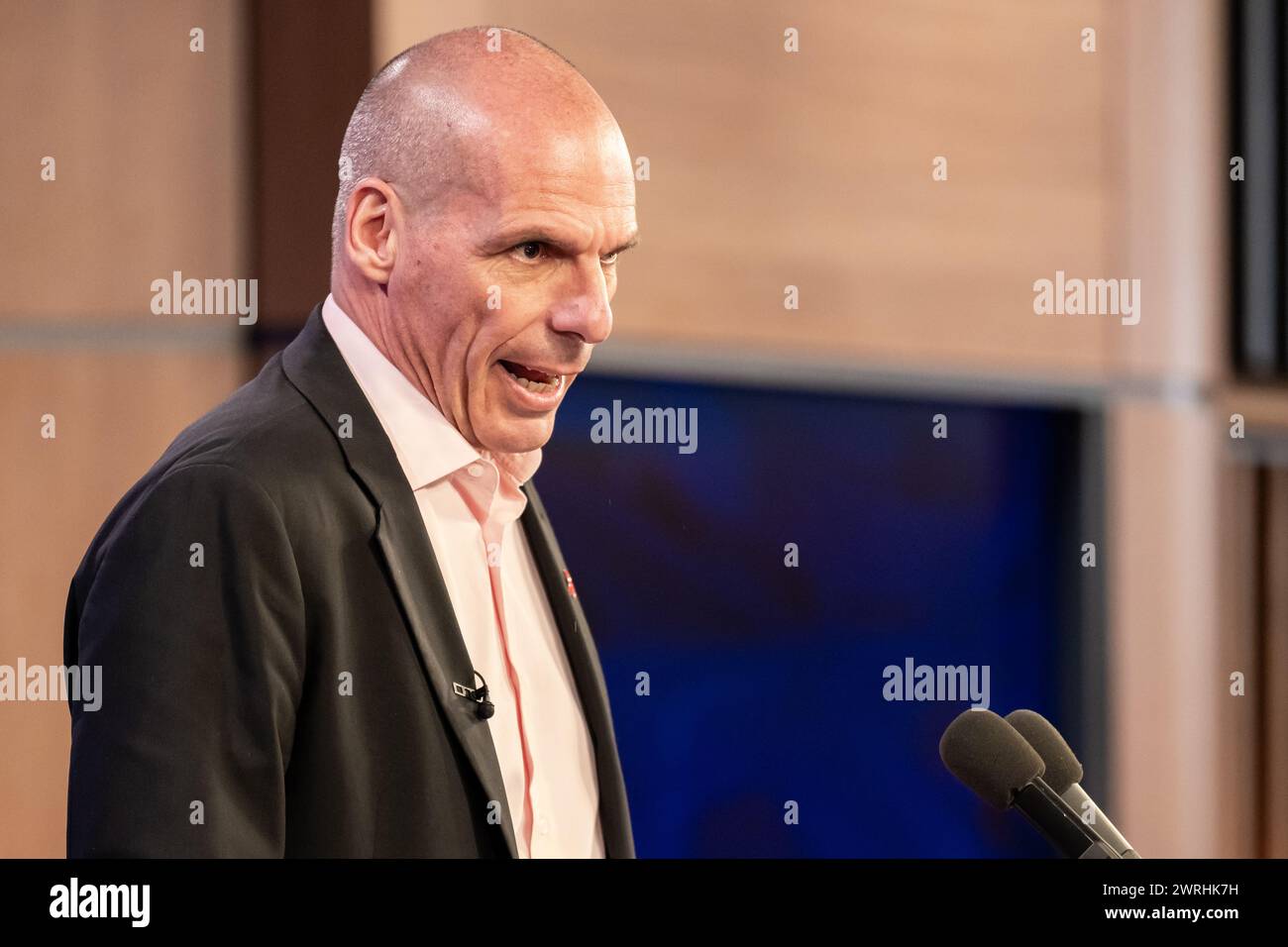 Canberra, Australia; 13th Mar 2024: Yanis Varoufakis, the outspoken economist, political leader, scholar, best-selling author and Greece’s former Finance Minister, speaks at the National Press Club of Australia. (Photo Credit: Nick Strange/Alamy Live News) Stock Photo