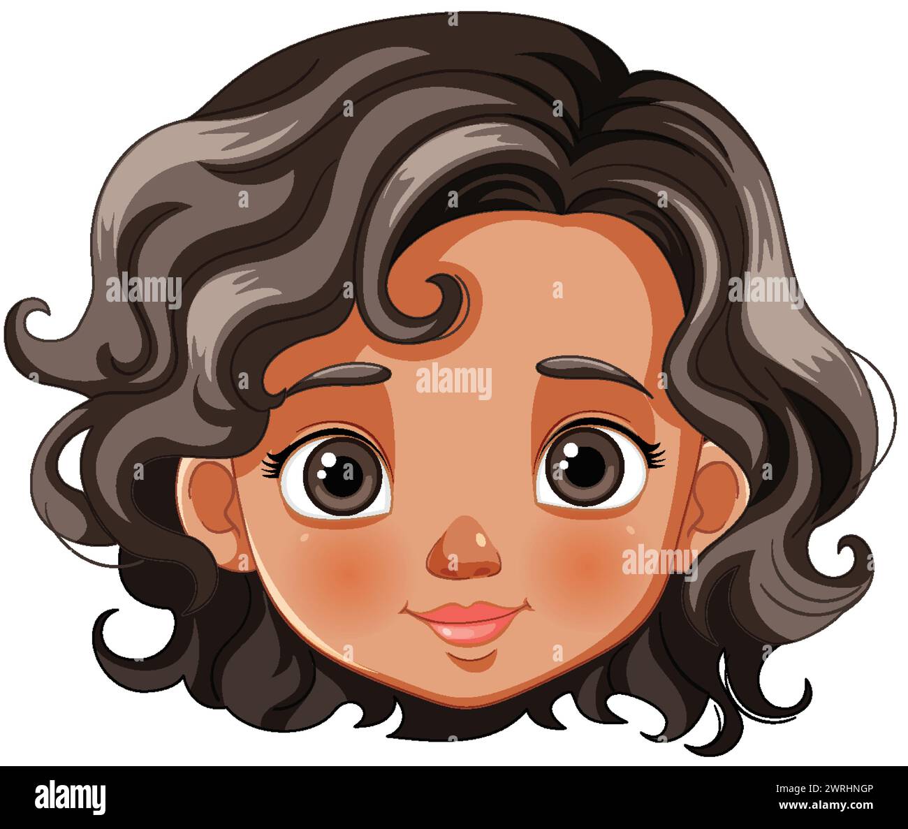 Vector illustration of a smiling young girl Stock Vector Image & Art ...