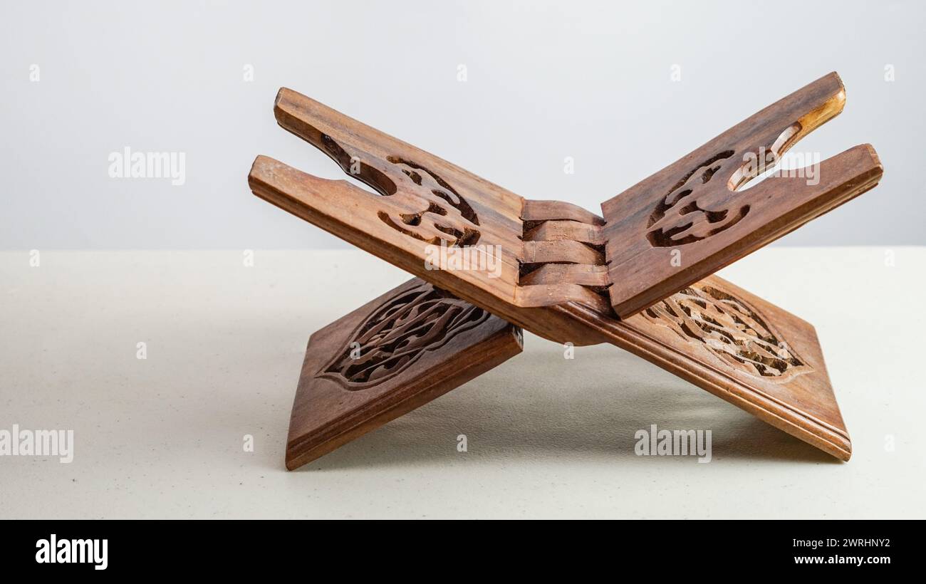 wooden stand for reciting the Koran Stock Photo