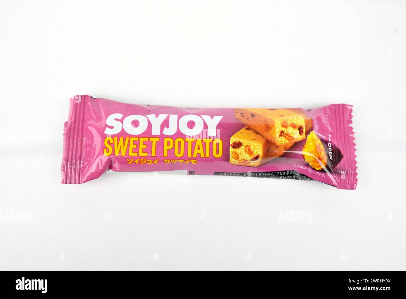 Otsuka Soyjoy sweet potato nutrition bar - Wales, UK - 12 March 2024 Stock Photo