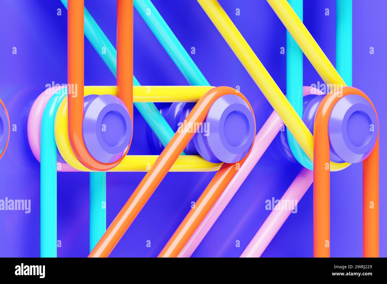 Fastenre Patterns 3D illustration, intricate geometric pattern of convex fasteners and ...