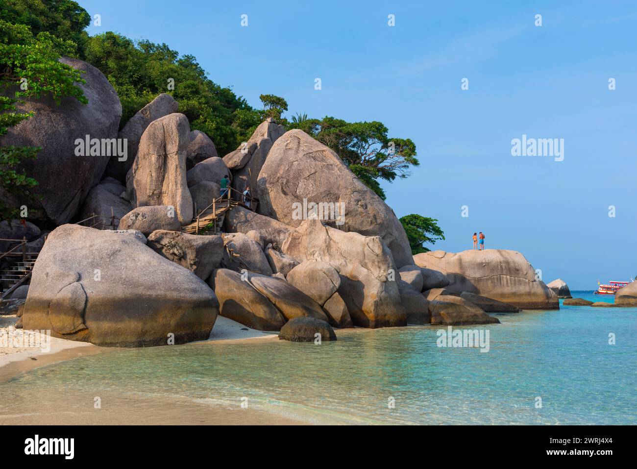 Bathing With Rocks Beach with granite rocks on the holiday island of Nang Yuan Island ...