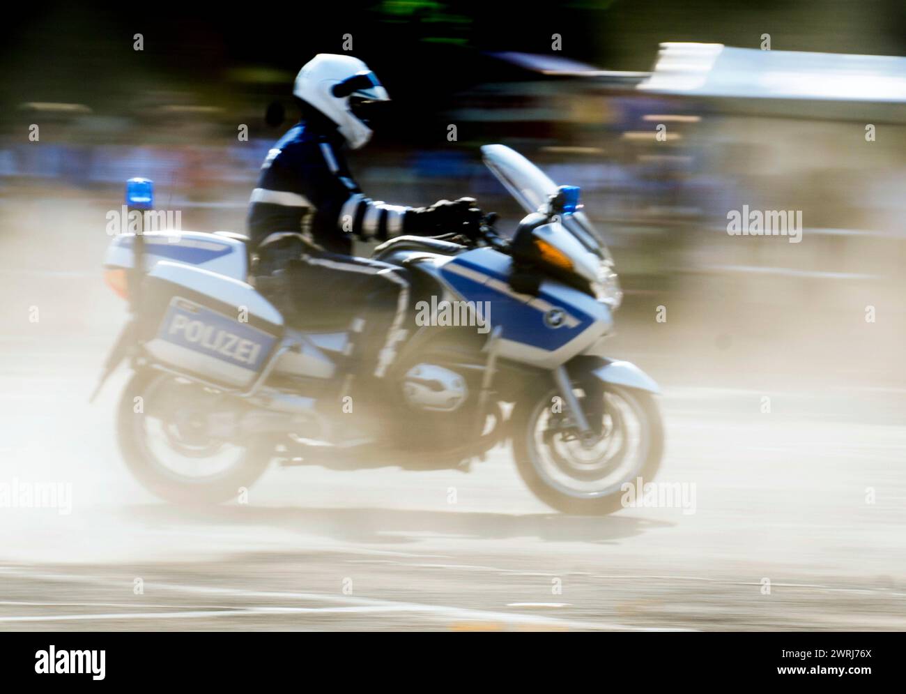 Berlin police officers from the motorbike squadron during a column ride at the Berlin police open day, 11/09/2016 Stock Photo