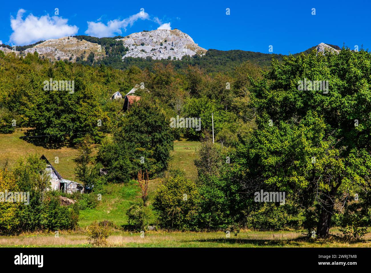 Farming village in the mountains near Kolasin, Montenegro, Kolasin, Montenegro Stock Photo
